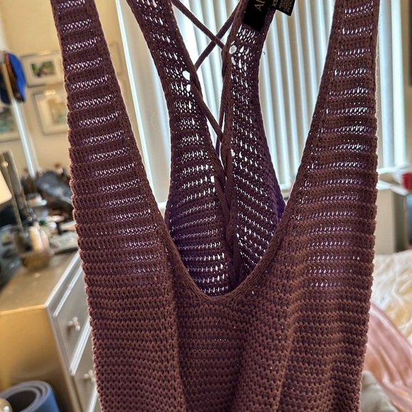 Purple AFRM crocheted crop top - Picture 3 of 3